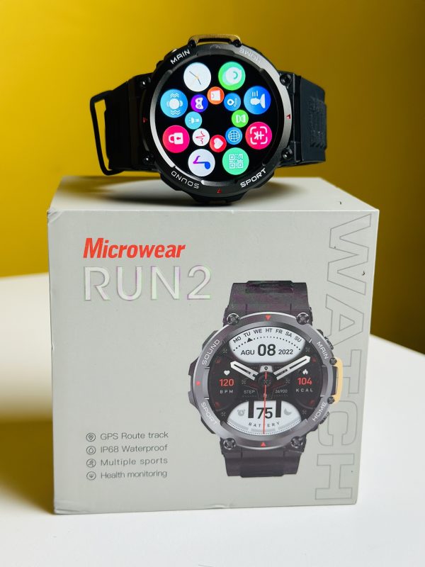 Microwear Run2 Sports Smart Watch – Black - Image 3